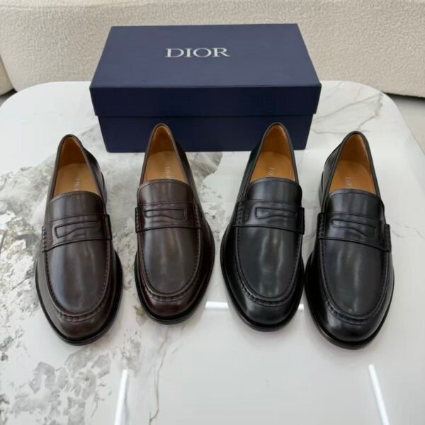 Men's Classic Dark Brown Leather Loafers - Italian Style Genuine Leather Dress Shoes