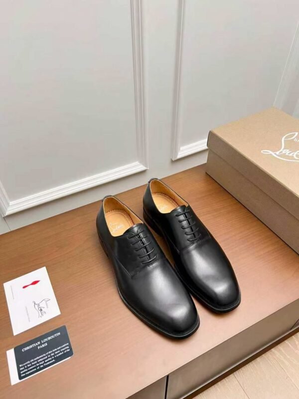 Men's Red Bottom Dress Shoes - Genuine Leather Derby Oxfords with Metal Details
