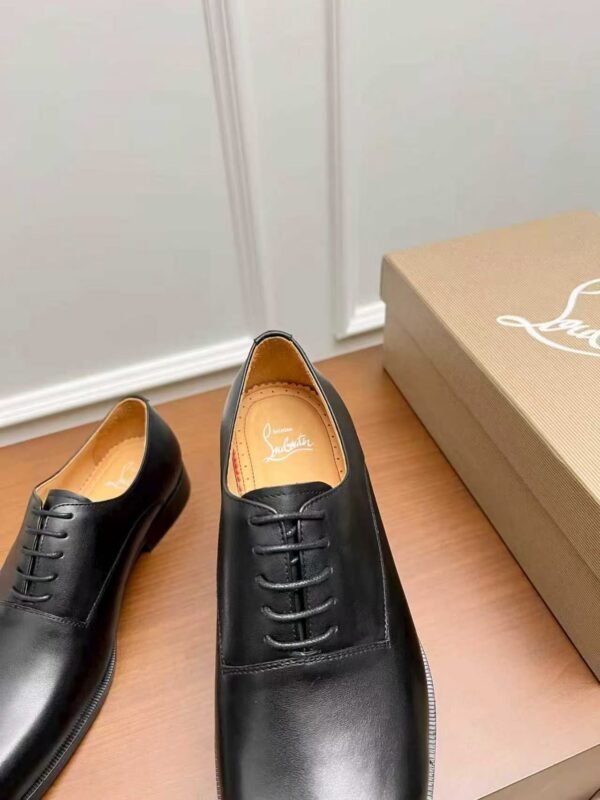 Men's Red Bottom Dress Shoes - Genuine Leather Derby Oxfords with Metal Details