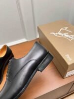 Men's Red Bottom Dress Shoes - Genuine Leather Derby Oxfords with Metal Details