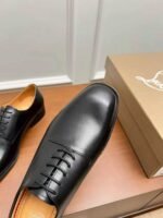 Men's Red Bottom Dress Shoes - Genuine Leather Derby Oxfords with Metal Details
