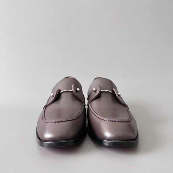 Men's Genuine Leather Penny Loafers - Comfortable Slip-On Dress Shoes with Metal Detail