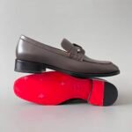 Men's Genuine Leather Penny Loafers - Comfortable Slip-On Dress Shoes with Metal Detail