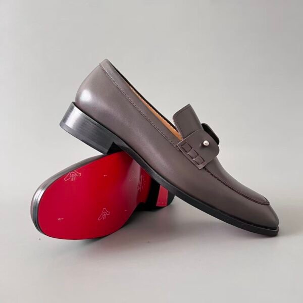 Men's Genuine Leather Penny Loafers - Comfortable Slip-On Dress Shoes with Metal Detail