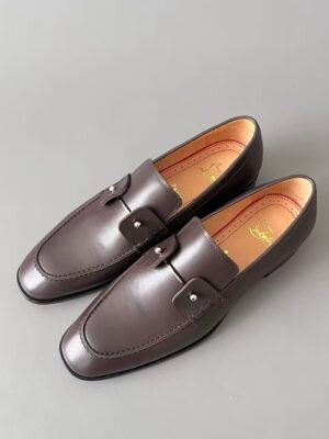 Men's Genuine Leather Penny Loafers - Comfortable Slip-On Dress Shoes with Metal Detail