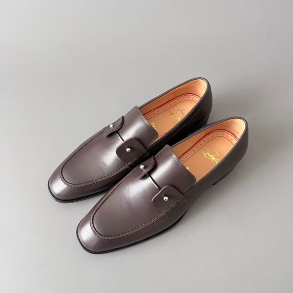 Men's Genuine Leather Penny Loafers - Comfortable Slip-On Dress Shoes with Metal Detail