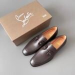 Men's Genuine Leather Penny Loafers - Comfortable Slip-On Dress Shoes with Metal Detail