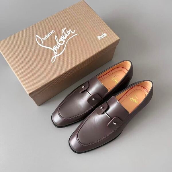 Men's Genuine Leather Penny Loafers - Comfortable Slip-On Dress Shoes with Metal Detail