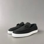 Black Suede Slip On Loafers - Luxury Matte Leather Casual Dress Shoes