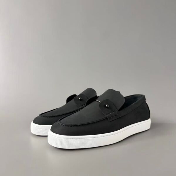Black Suede Slip On Loafers - Luxury Matte Leather Casual Dress Shoes