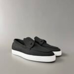 Black Suede Slip On Loafers - Luxury Matte Leather Casual Dress Shoes