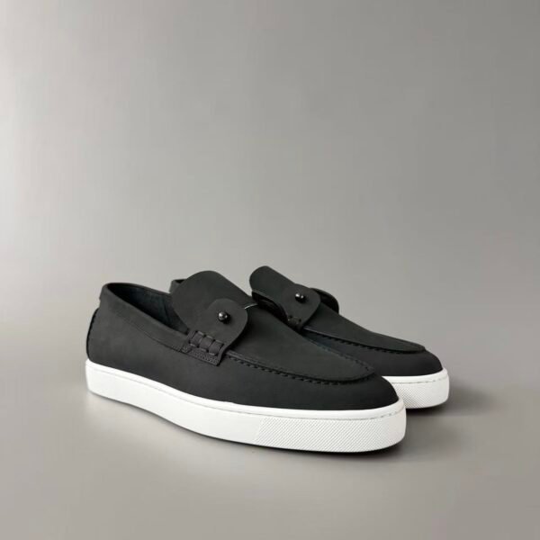Black Suede Slip On Loafers - Luxury Matte Leather Casual Dress Shoes
