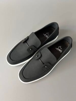 Black Suede Slip On Loafers - Luxury Matte Leather Casual Dress Shoes