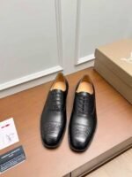 Men's Red Bottom Leather Loafers - Black Embossed Mixed Media Dress Shoes with Rivet Detail