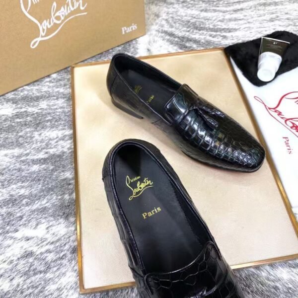 Genuine Leather Crocodile Belly Pattern Tassel Loafers - Handcrafted Premium Men's Slip-On Dress Shoes