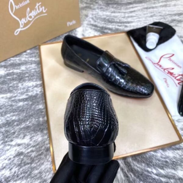 Genuine Leather Crocodile Belly Pattern Tassel Loafers - Handcrafted Premium Men's Slip-On Dress Shoes