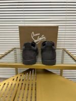Unisex Dark Grey Spiked Leather Low-Tops - High Street Fashion Sneakers