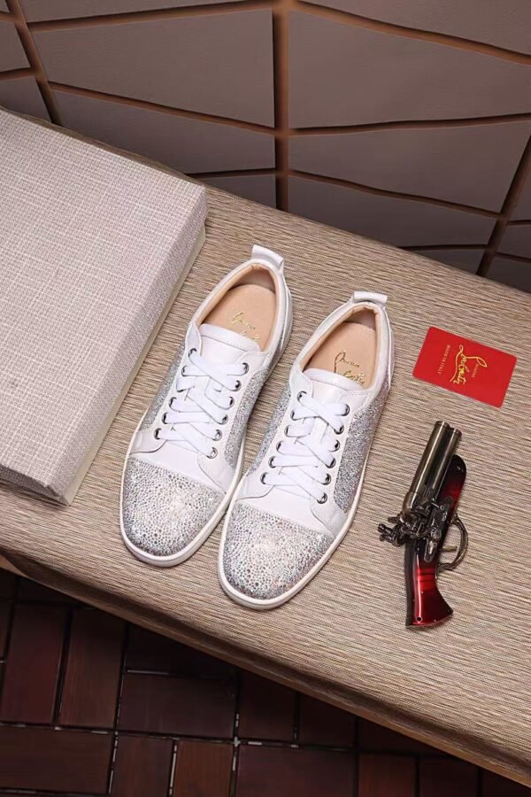 Unisex Sparkly Crystal Toe Low Top Sneakers – Premium Suede Leather Dress Casual Shoes for Parties