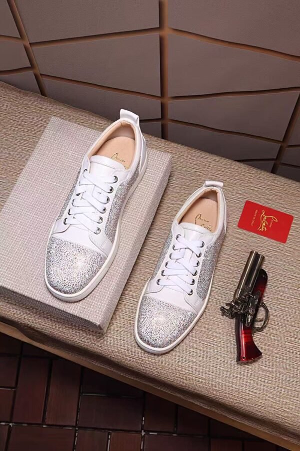 Unisex Sparkly Crystal Toe Low Top Sneakers – Premium Suede Leather Dress Casual Shoes for Parties