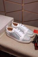 Unisex Sparkly Crystal Toe Low Top Sneakers – Premium Suede Leather Dress Casual Shoes for Parties