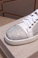 Unisex Sparkly Crystal Toe Low Top Sneakers – Premium Suede Leather Dress Casual Shoes for Parties