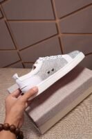 Unisex Sparkly Crystal Toe Low Top Sneakers – Premium Suede Leather Dress Casual Shoes for Parties