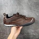 Men's Distressed Leather Low-Top Sneakers – Lightweight Vintage Slim Casual Shoes