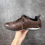 Men's Distressed Leather Low-Top Sneakers – Lightweight Vintage Slim Casual Shoes