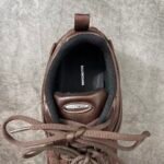 Men's Distressed Leather Low-Top Sneakers – Lightweight Vintage Slim Casual Shoes