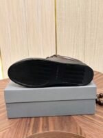 Men's Leather Low-Top Skate Sneakers - Vintage Olive Brown Chunky Streetwear Shoes
