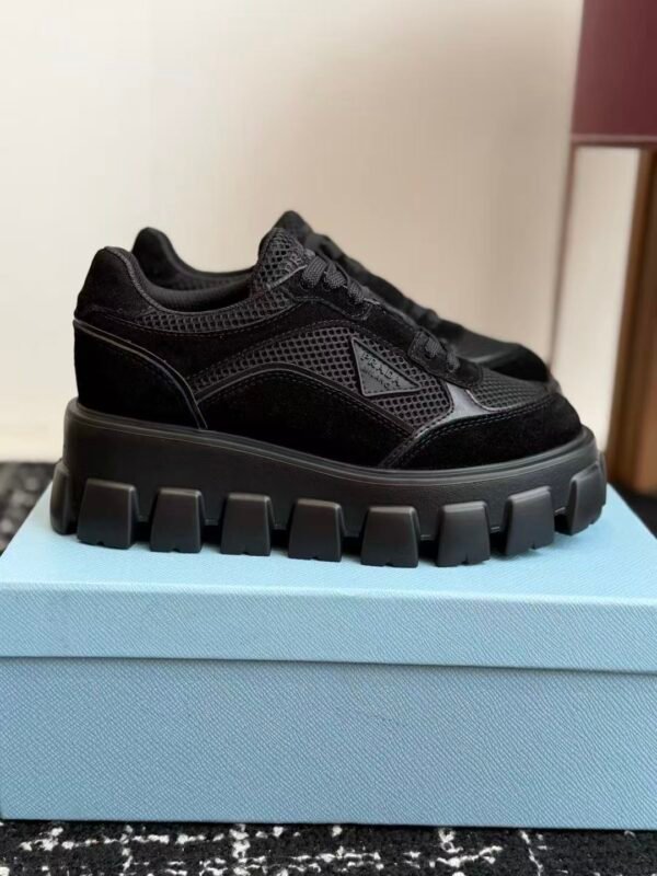 Premium Suede & Breathable Mesh Chunky Sneakers - Leather Lined Platform Lug Sole Shoes
