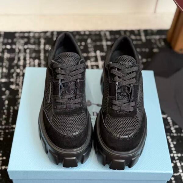 Premium Suede & Breathable Mesh Chunky Sneakers - Leather Lined Platform Lug Sole Shoes