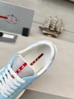 Men's & Women's Patent Leather Mesh Low-Top Sneakers - Baby Blue Luxury Streetwear Shoes