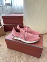 Minimalist Wool Knit Walking Shoes - Breathable Slip-On Sneakers (Muted Pink)