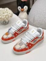Unisex Premium Genuine Leather Retro Trainers - Designer Style Gradient Printed Low-Top Board Shoes