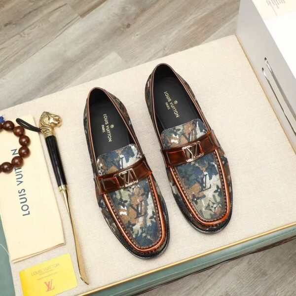 Men's Luxury Camouflage Monogram Loafers - Genuine Leather Penny Loafer