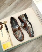 Men's Luxury Camouflage Monogram Loafers - Genuine Leather Penny Loafer