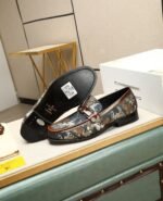 Men's Luxury Camouflage Monogram Loafers - Genuine Leather Penny Loafer