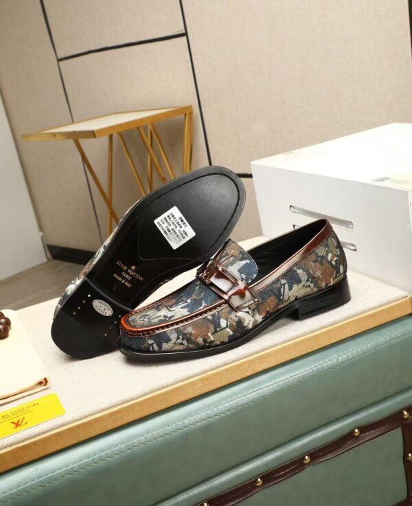 Men's Luxury Camouflage Monogram Loafers - Genuine Leather Penny Loafer