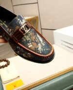 Men's Luxury Camouflage Monogram Loafers - Genuine Leather Penny Loafer