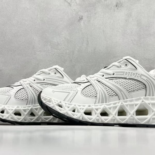 Men's Futuristic Chunky Sneakers with 3D Inspired Sole, Breathable Mesh Streetwear Shoes