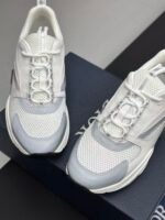 Unisex White Grey Chunky Sneakers – Vintage Inspired Platform Shoes with Breathable Mesh Upper