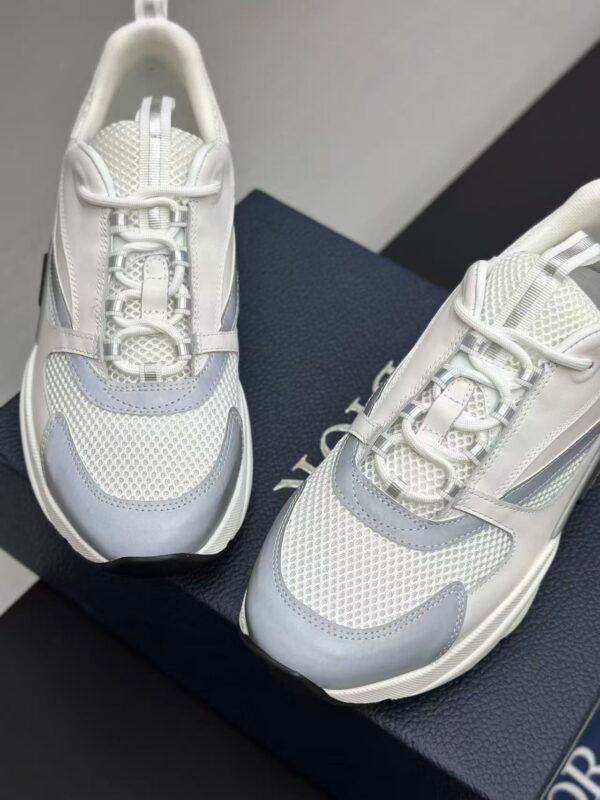 Unisex White Grey Chunky Sneakers – Vintage Inspired Platform Shoes with Breathable Mesh Upper