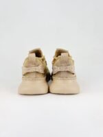 Men’s Breathable Knit Casual Sneakers – Lightweight Thick Sole Chunky Walking Shoes in Sand Beige