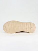 Men’s Breathable Knit Casual Sneakers – Lightweight Thick Sole Chunky Walking Shoes in Sand Beige
