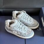 Men's Tweed Chunky Skate Shoes Low-Top Grey Woven Platform Sneakers
