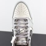 Vintage Grey & White Leather Low-Top Trainers with Designer Monogram Panel