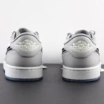 Vintage Grey & White Leather Low-Top Trainers with Designer Monogram Panel