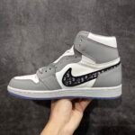 High-Top Leather Retro Casual Sneakers - Luxury Grey White Embroidered Swoosh Pattern Skate Shoes