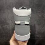 High-Top Leather Retro Casual Sneakers - Luxury Grey White Embroidered Swoosh Pattern Skate Shoes